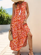 Printed Tiered Maxi Dress