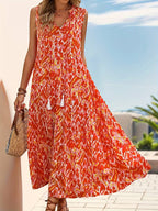 Printed Tiered Maxi Dress