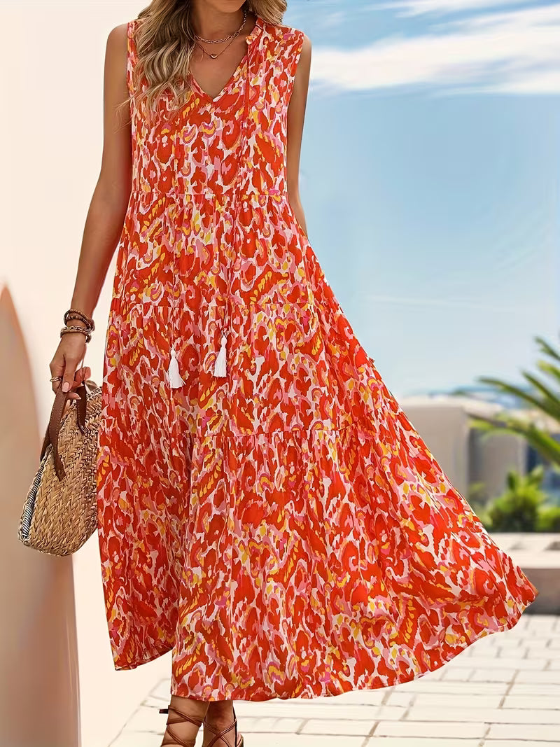 Printed Tiered Maxi Dress