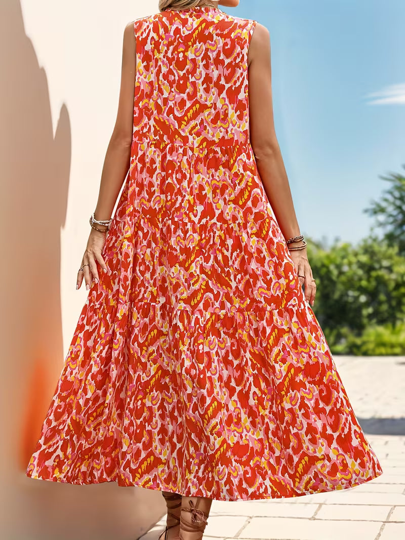 Printed Tiered Maxi Dress