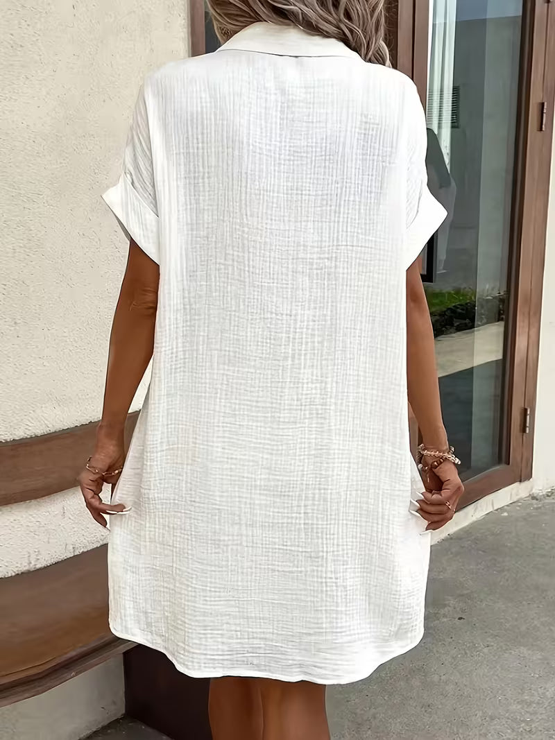 Linen Button Shirt Dress