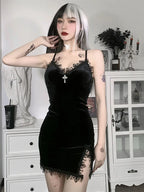 Gothic Lace Mini Dress