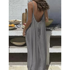 Backless Flowy Maxi Dress