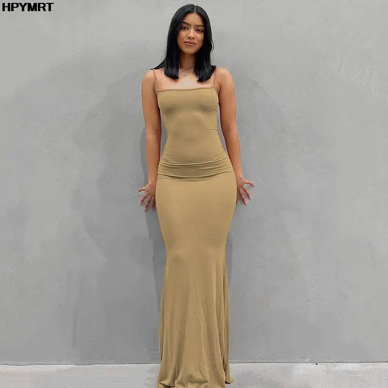 Backless Maxi Slip Dress