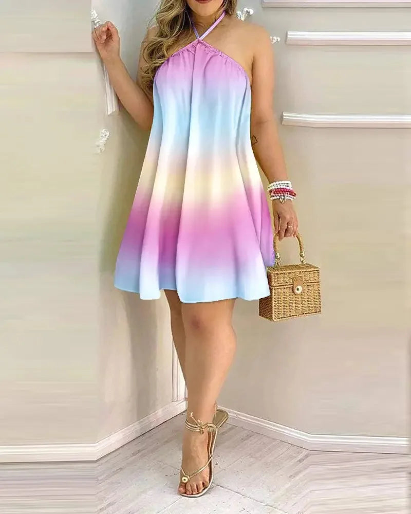Floral Halter Neck Dress