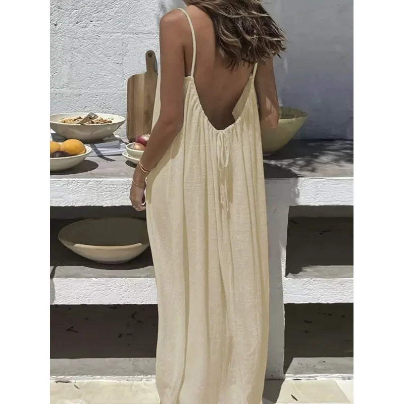 Backless Flowy Maxi Dress