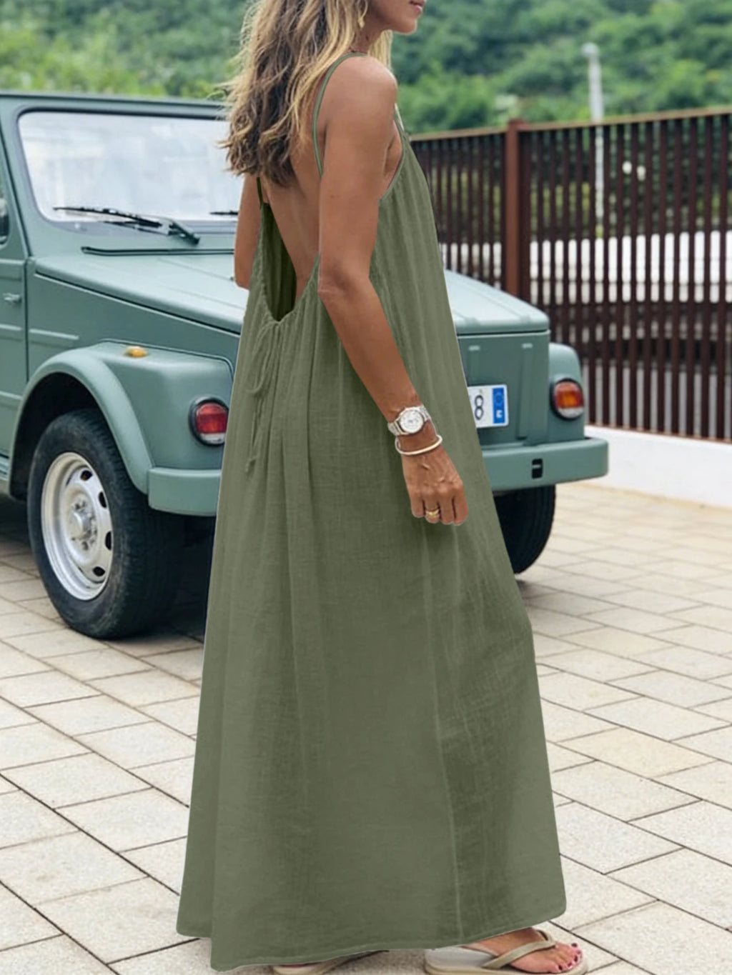 Backless Flowy Maxi Dress