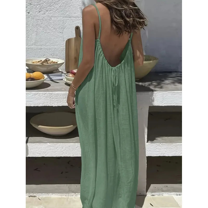 Backless Flowy Maxi Dress