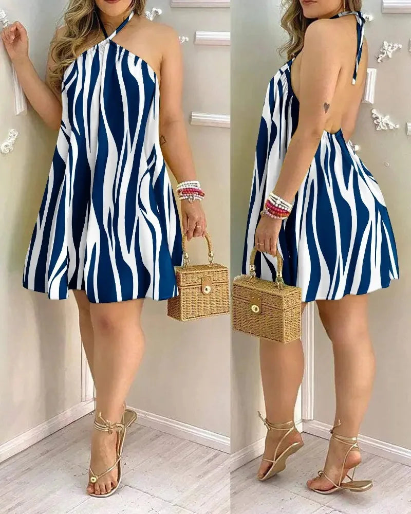 Floral Halter Neck Dress