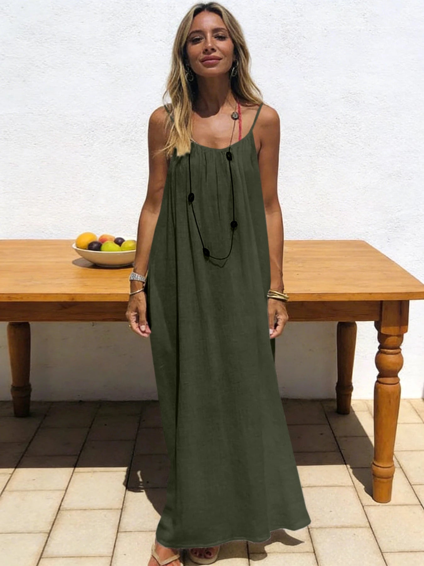 Backless Flowy Maxi Dress