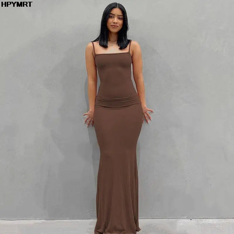 Backless Maxi Slip Dress
