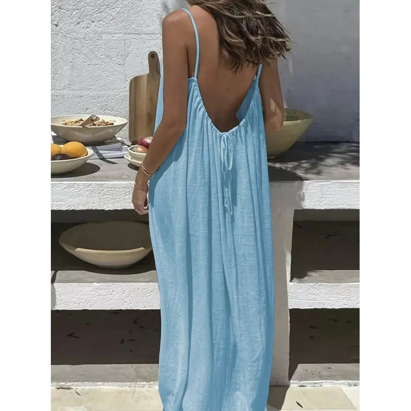 Backless Flowy Maxi Dress