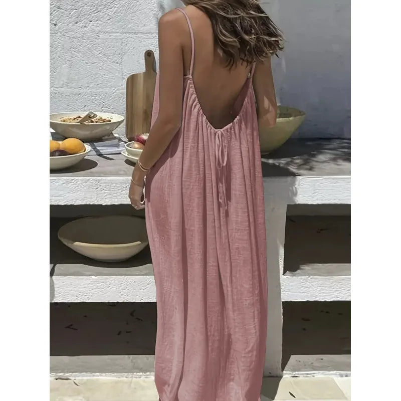 Backless Flowy Maxi Dress