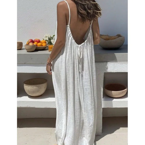 Backless Flowy Maxi Dress