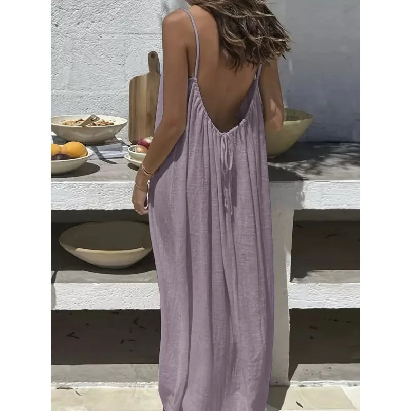 Backless Flowy Maxi Dress