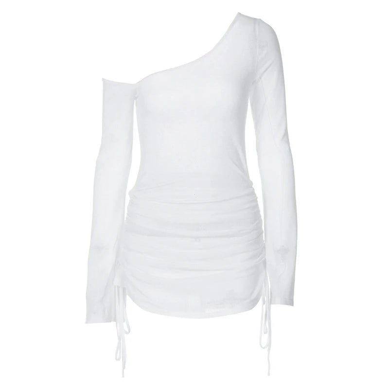 Mesh Ruched Mini Dress