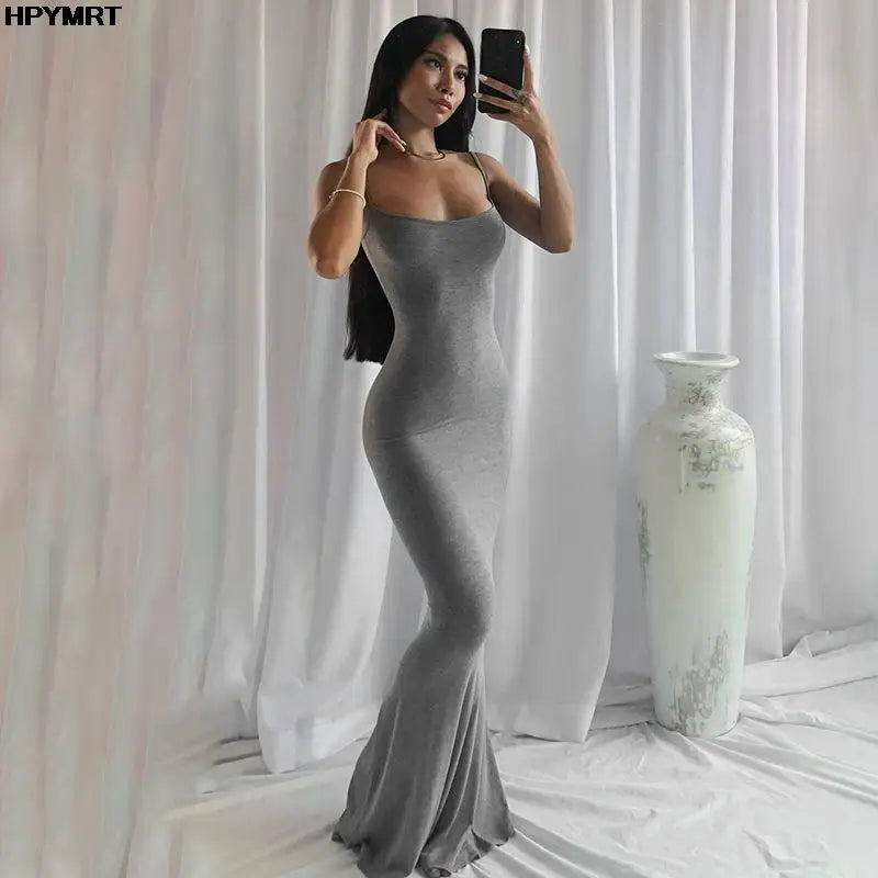 Backless Maxi Slip Dress